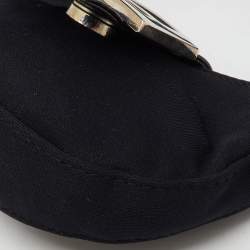 Pre Owned Fendi Black Fabric and Leather Mini Croissant Pochette