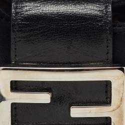 Pre Owned Fendi Black Fabric and Leather Mini Croissant Pochette