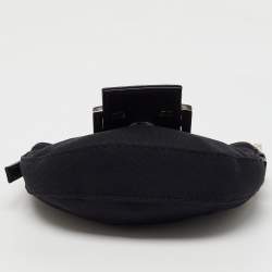 Pre Owned Fendi Black Fabric and Leather Mini Croissant Pochette