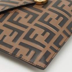 Fendi Brown Zucca Leather F is Fendi Envelope Pouch