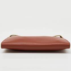 Fendi Rust Brown Leather Seta Burro Peekaboo Pochette Crossbody Bag