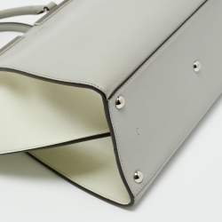 Pre Owned Fendi Light Grey/White Leather Medium 3Jours Tote