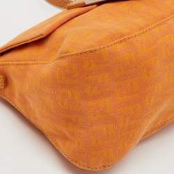 Fendi Orange Zucchino Canvas Mini Mama Baguette Bag