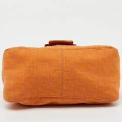 Fendi Orange Zucchino Canvas Mini Mama Baguette Bag