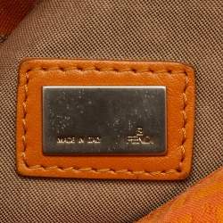 Fendi Orange Zucchino Canvas Mini Mama Baguette Bag