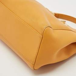 Fendi Yellow Leather Mini Peekaboo Top Handle Bag