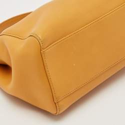 Fendi Yellow Leather Mini Peekaboo Top Handle Bag