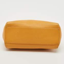 Fendi Yellow Leather Mini Peekaboo Top Handle Bag