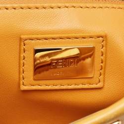 Fendi Yellow Leather Mini Peekaboo Top Handle Bag