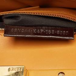 Fendi Yellow Leather Mini Peekaboo Top Handle Bag