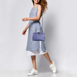 Fendi Purple Leather Mini Peekaboo Top Handle Bag