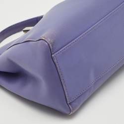 Fendi Purple Leather Mini Peekaboo Top Handle Bag