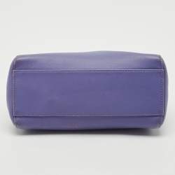 Fendi Purple Leather Mini Peekaboo Top Handle Bag