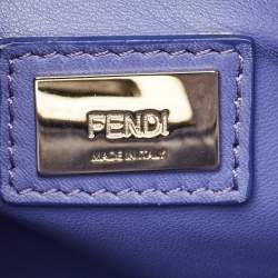 Fendi Purple Leather Mini Peekaboo Top Handle Bag