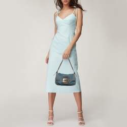 Fendi Blue Denim Mini Mama Baguette Bag