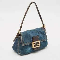 Fendi Blue Denim Mini Mama Baguette Bag