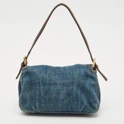 Fendi Blue Denim Mini Mama Baguette Bag
