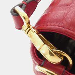 Fendi Baguette Red Lambskin Shoulder Bag