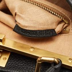 Fendi Black Selleria Leather Regular Peekaboo Top Handle Bag