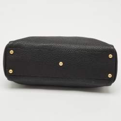 Fendi Black Selleria Leather Regular Peekaboo Top Handle Bag