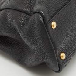 Fendi Black Selleria Leather Regular Peekaboo Top Handle Bag