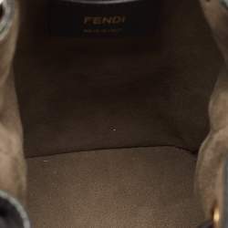 Fendi Black Leather Mini Mon Tresor Drawstring Bucket Bag