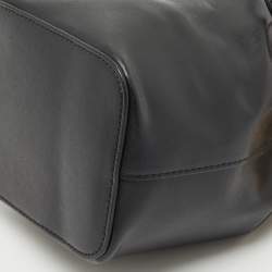 Fendi Black Leather Mini Mon Tresor Drawstring Bucket Bag
