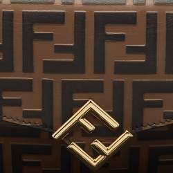 Fendi Tobacco Zucca Leather FF Diamond Wallet On Chain