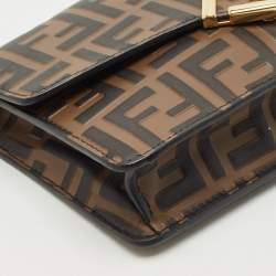 Fendi Tobacco Zucca Leather FF Diamond Wallet On Chain