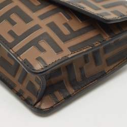 Fendi Tobacco Zucca Leather FF Diamond Wallet On Chain