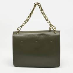 Fendi Olive Green Leather Kan U Shoulder Bag