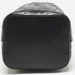 Pre Owned حقيبة دلو ميني مون تريزور جلد من فنـدي منقوشة زوكا سوداء