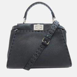 Fendi Peekaboo Mini Selleria Calf Leather Handbag