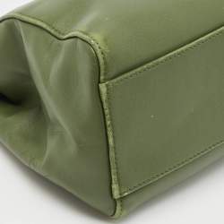 Fendi Olive Green Leather Mini Peekaboo Top Handle Bag