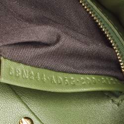 Fendi Olive Green Leather Mini Peekaboo Top Handle Bag