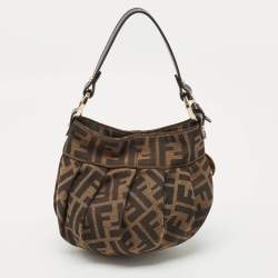 Fendi Tobacco Zucca Canvas Mini Chef Hobo