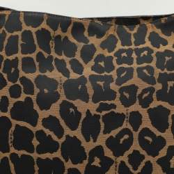 Fendi Black/Brown Leopard Print Canvas and Leather Chef Tote