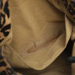 Fendi Black/Brown Leopard Print Canvas and Leather Chef Tote