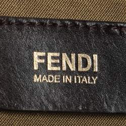 Fendi Black/Brown Leopard Print Canvas and Leather Chef Tote