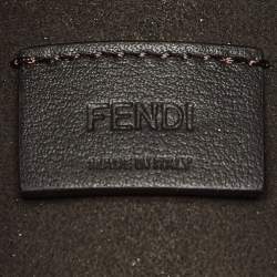 Fendi Blue/Brown Denim FF and Leather Mini Origami Tote