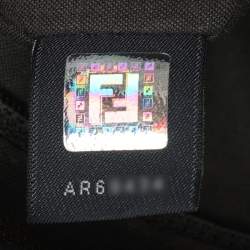 Pre Owned حقيبة فندي باغويت درزة كبيرة جلد وقماش زوكا تبغ