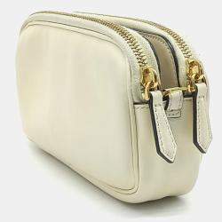 Fendi Beige Leather Easy Baguette Chain Crossbody Bag