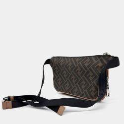 Fendi Black/Brown Coated Canvas Belt Bag