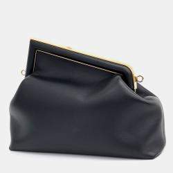Pre Owned Fendi Black Leather First Medium Bag