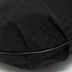 Fendi Black Zucca Canvas and Patent Leather Chef Chain Hobo