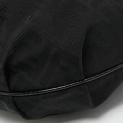 Fendi Black Zucca Canvas and Patent Leather Chef Chain Hobo
