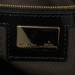 Fendi Black Zucca Canvas and Patent Leather Chef Chain Hobo