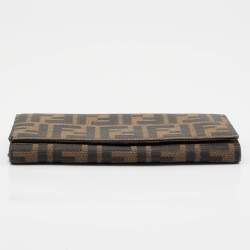Fendi Tobacco Zucca Canvas Flap Continental Wallet