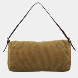Fendi Baguette Brown Corduroy Bag