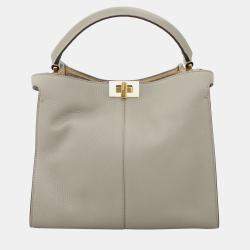 Fendi X-Lite Peekaboo Medium Grey Leather Bag